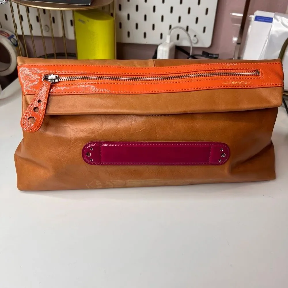 Kate Landry clutch buttery genuine leather boho style